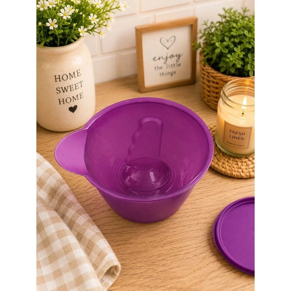 Vtg Tupperware Impressions Pitcher Purple Flip Lid Retro Kitchen Decor MCM 1L